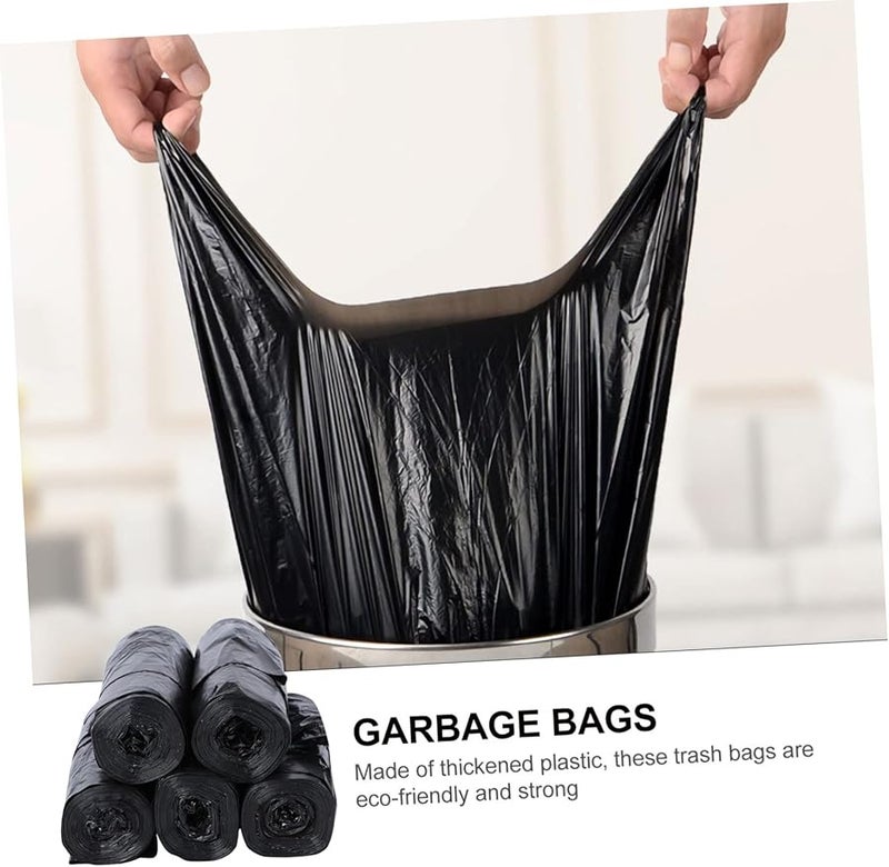 جليافي أكياس قمامة ثقيلة مقاومة للتسرب 5 لفات بمقابض قوية أسود للمنزل المطبخ المكتب - Image 5